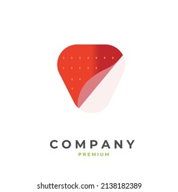 Abstract red strawberry logo illustration