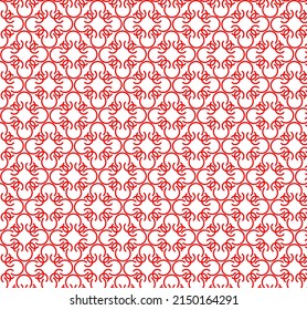 Abstract Red Stripe and curve seamless vector pattern.