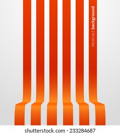 Abstract red striped perspective background. Vector illustration