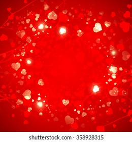 Abstract  Red St.Valentine Day Heart  Background, Copyspace