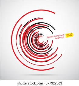 Abstract red swirl shape illustration, design element.