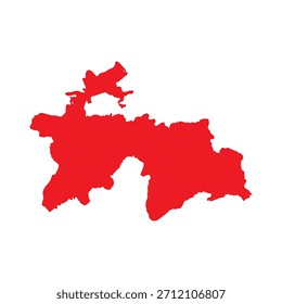 Abstractas Rojo Tayikistán Mapa simple