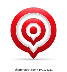 Abstract red target on white background, vector eps10 illustration