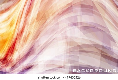 Abstract red and taupe dynamic background. Artistic vector graphic pattern with curves and swirl