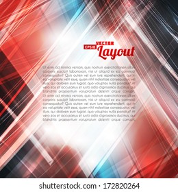 Abstract red tech card with lighting effect. Vector