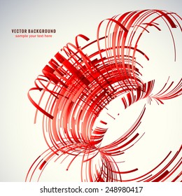 Abstract red technology Background for Business Brochure or Cover. Futuristic color wave. EPS10.