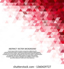 Abstract red template background. Triangles mosaic 