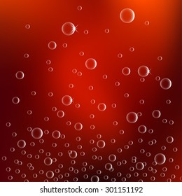 Abstract red texture with a bubbles. Vector illustration