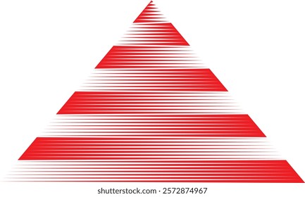 abstract red thick to thin line irregular triangle pattern suitable for background.