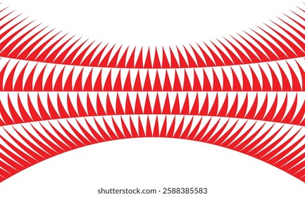 abstract red thick to thin line squeeze pattern art suitable for background.