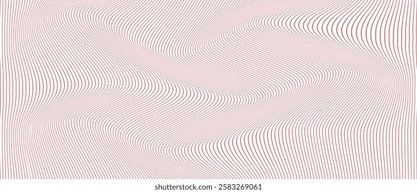 abstract red thin line wave pattern can be used background.