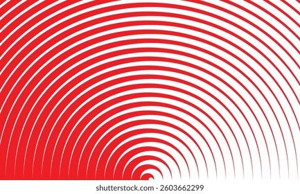 abstract red thin to thick arc line pattern suitable for background.