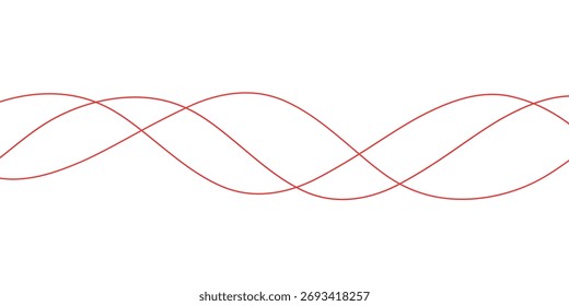 
abstract red three wave line design.