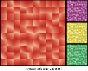 Abstract red tiles seamless background. Vector illustration for you design. Added purple, green and yellow variants.