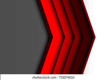 Abstract red tone arrow overlap on gray blank space for text place design modern futuristic background vector illustration.