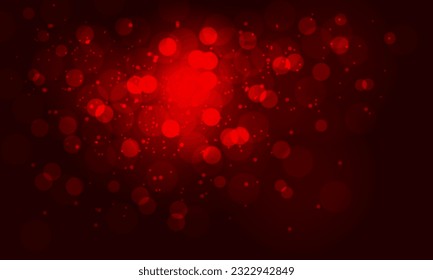 Resumen de tono rojo bokeh difuminado sobre el diseño nocturno ilustración vectorial de fondo.