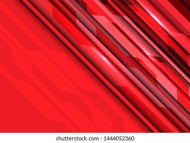 Abstract red tone circuit geometric light energy design modern futuristic technology background vector illustration.