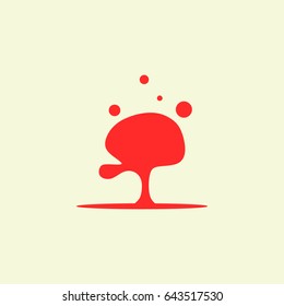 Abstract red tree silhouette