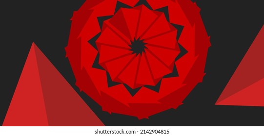 Resumen del fondo del triángulo rojo. banner negro rojo 