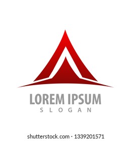 abstract red triangle concept design. Symbol graphic template element 