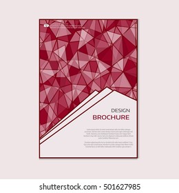 Abstract red triangle geometric vector flyer layout