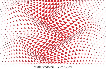 abstract red triangle halftone wave pattern can be used background, banner, poster.