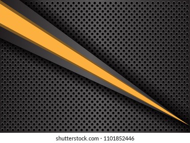 Abstract red triangle line speed on gray metal circle mesh design modern futuristic background vector illustration.