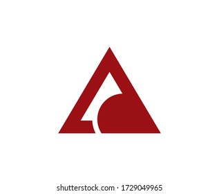 Abstract red triangle logo vector design