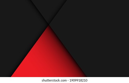 Abstract red triangle shadow line on black with blank space design modern luxury background vector illustration.