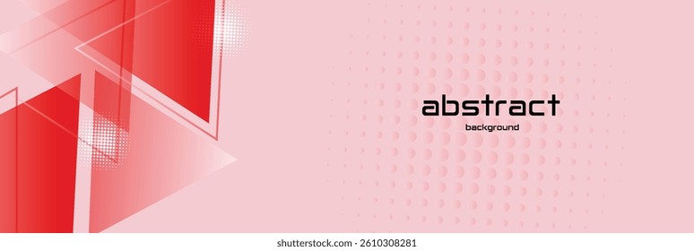 Abstract Red Triangle Vector Background with Halftone Pattern