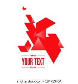 Abstract red triangles design with your text  Eps 10 stock vector illustration 