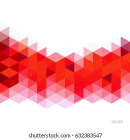 Abstract red triangles mosaic background. Design with place for text.