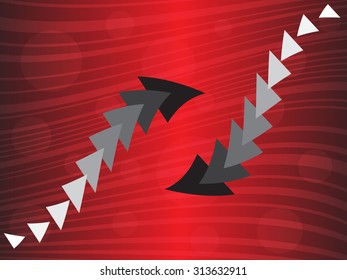 Abstract red triangles shape background