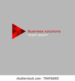 Abstract red triangular business logo. Vector graphic design