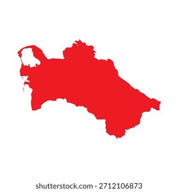 Abstract Red Turkmenistan Simple Map