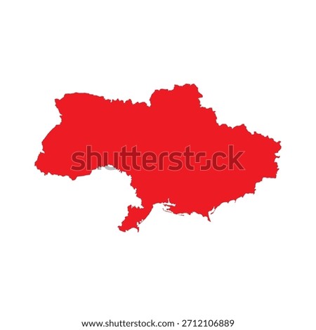 Abstract Red Ukraine Simple Map