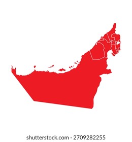 Abstractas Rojo Emiratos Árabes Unidos Mapa con Ciudades