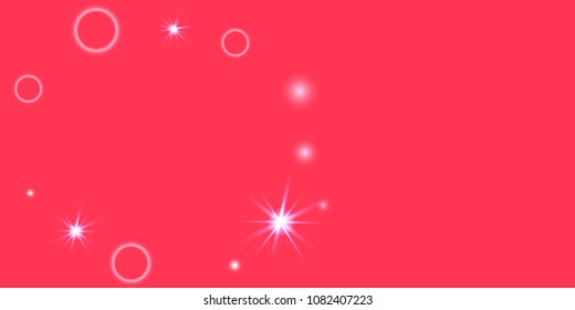 Abstract red vector background. Chaotic confetti stars shine on a red background. Design element for postcard, poster, business card, cover.