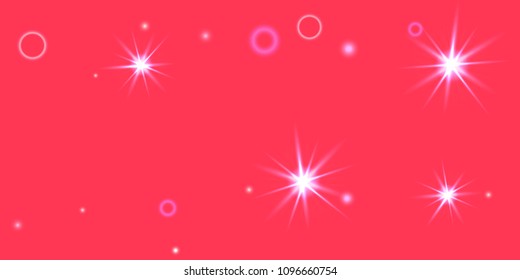 Abstract red vector background. Chaotic confetti stars shine on a red background. Design element for postcard, poster, business card, cover.