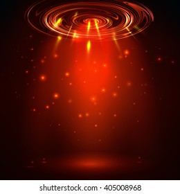 Abstract red vector background. Vector glowing light.