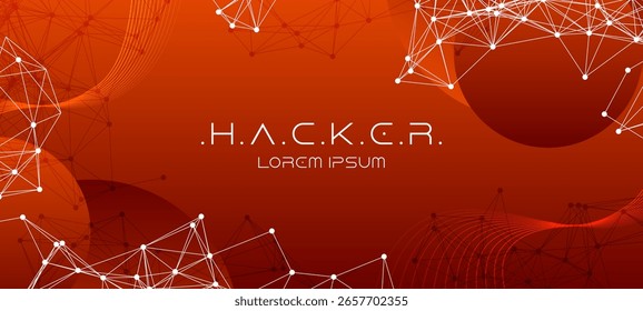 Abstract red vector background illustration with stars, perfect for technology, network wave, or blueprint designs