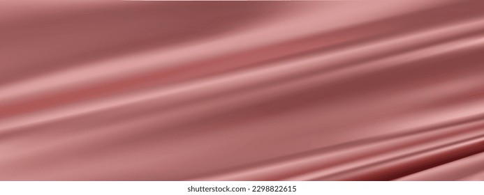 Resumen del fondo del vector rojo. Tela de lujo o ola líquida. Fondo abstracto o textura de tela roja. Tela roja suave. Asas de satén, seda y algodón suave y elegante.