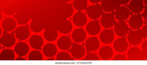 Abstract red vector background with organic circular shapes and flowing connections, creating a bold, dynamic, and modern pattern ideal for branding, posters, and digital design.