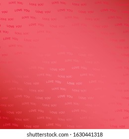 abstract red vector background for valentine's day - wavy text love you with gradient