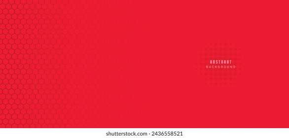 Banner de vector rojo abstracto con cuadrícula hexagonal. Fondo de patrón sin costuras