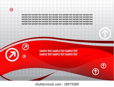 Abstract red vector waved corporate background