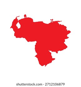 Abstract Red Venezuela Simple Map