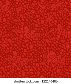 Abstract red vintage seamless background with dots. Retro doodle pattern. Dotted texture