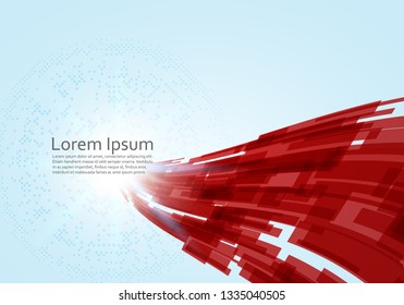 Abstract Red virtual technology concept futuristic digital background with space for your text. Vector illustration