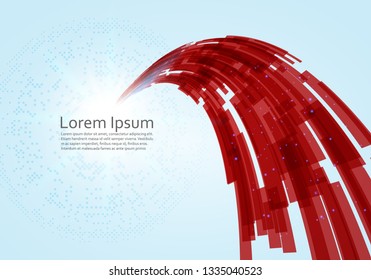 Abstract Red virtual technology concept futuristic digital background with space for your text. Vector illustration